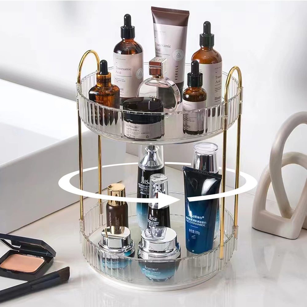 Rotating Makeup Organizer For Vanity, High-capacity Skincare Clear Make Up😺